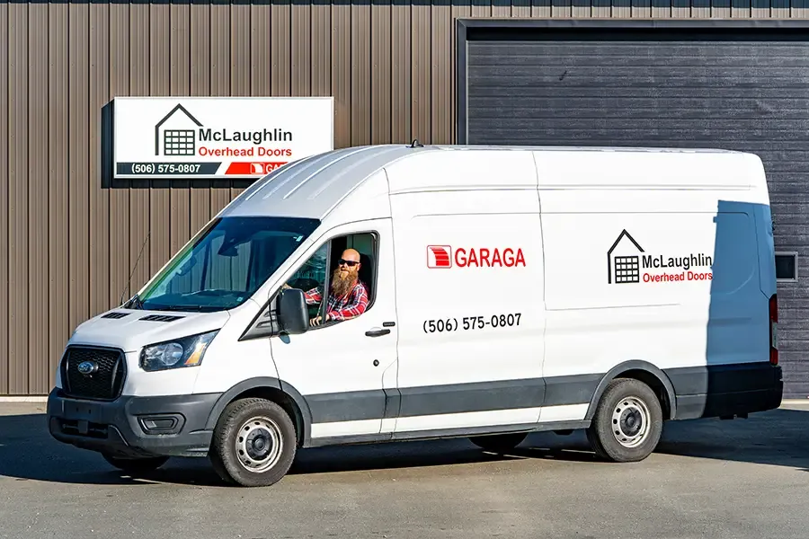 McLaughlin maintenance truck with his driver